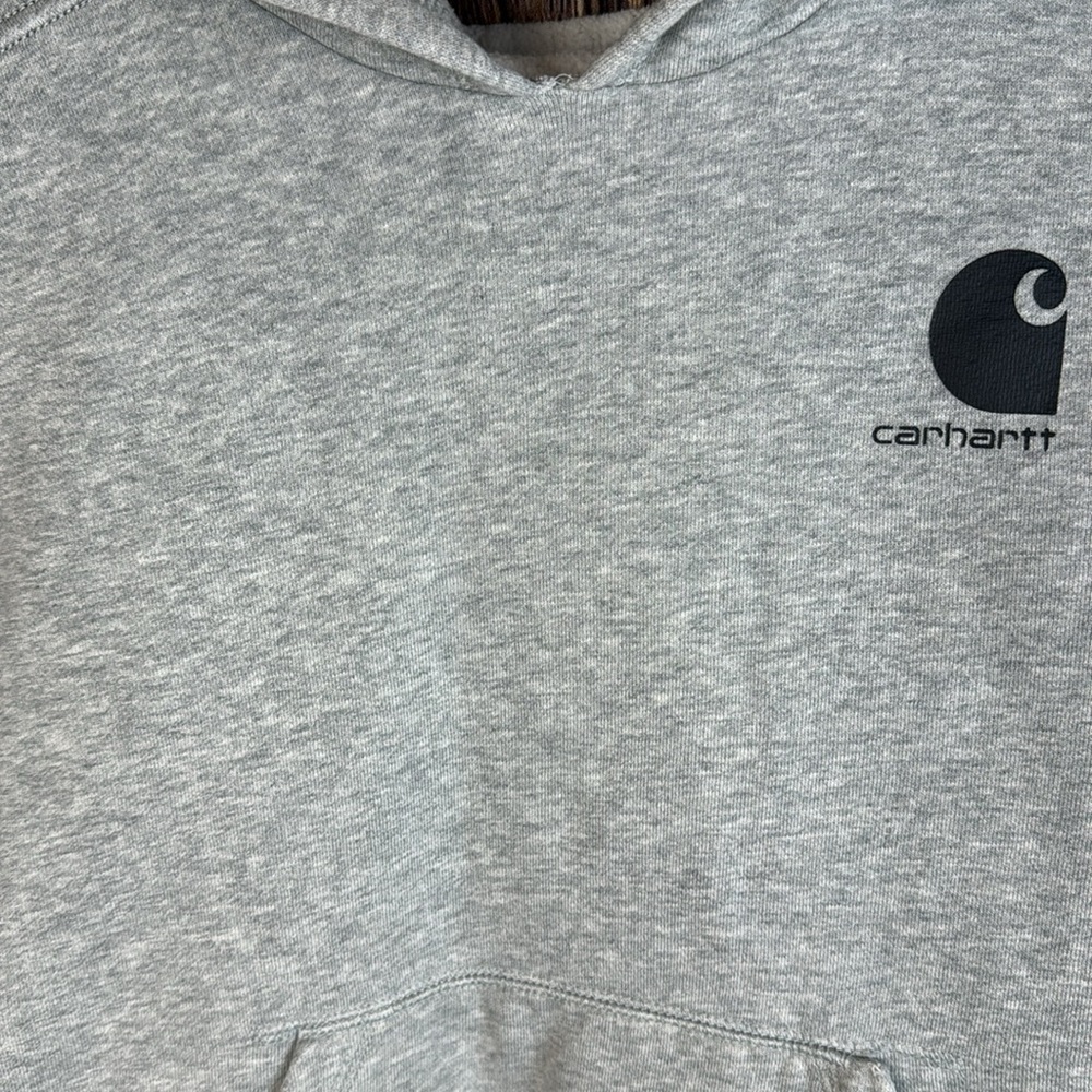 Carhartt Unisex Gray Hoodie- Size 10/12 Medium - Picture 3 of 13